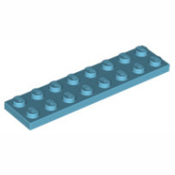 Lego destička 2x8, azurová střední (6119125, 6253666)